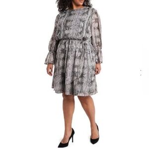 1.State NWT 3X Metallic Snake Print Open Back Dress